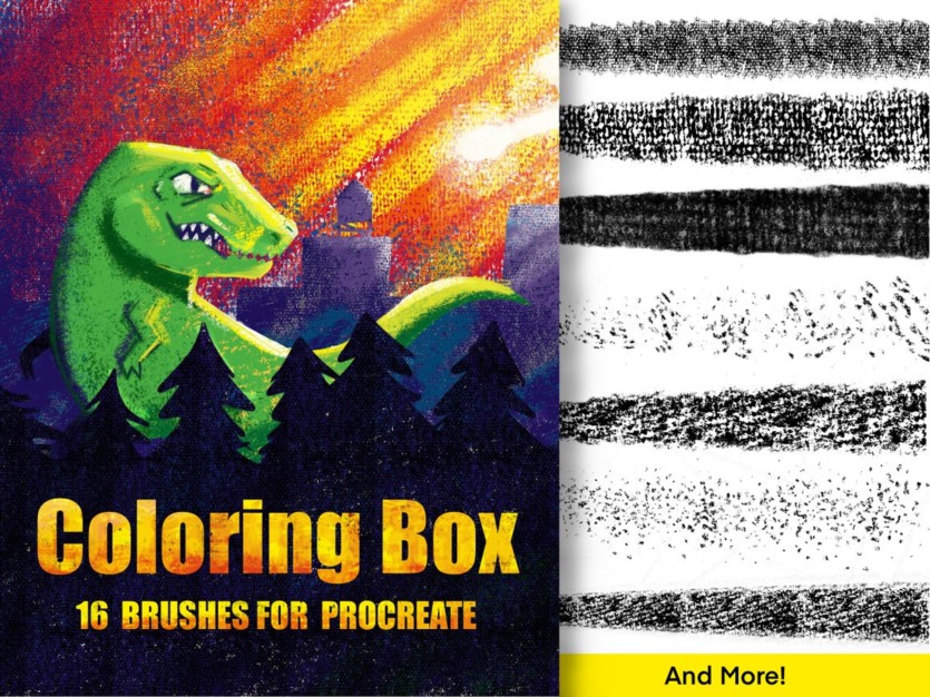 专为Procreate 打造的16色蜡笔风格笔刷系列 Coloring Box