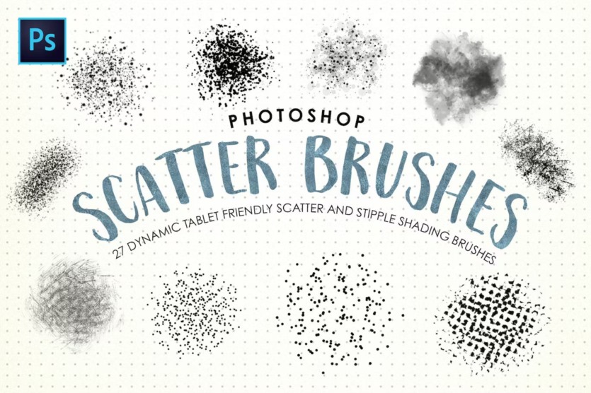 Photoshop散点画笔和点画笔刷 Photoshop Scatter & Stipple Brushes