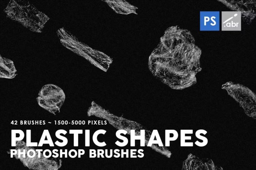 42个塑料形状PS图章笔刷 42 Plastic Shapes Photoshop Stamp Brushes