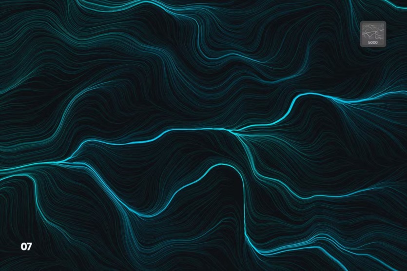 数字网络波浪Photoshop画笔 Digital Perlin Flow Fields Photoshop Brushes