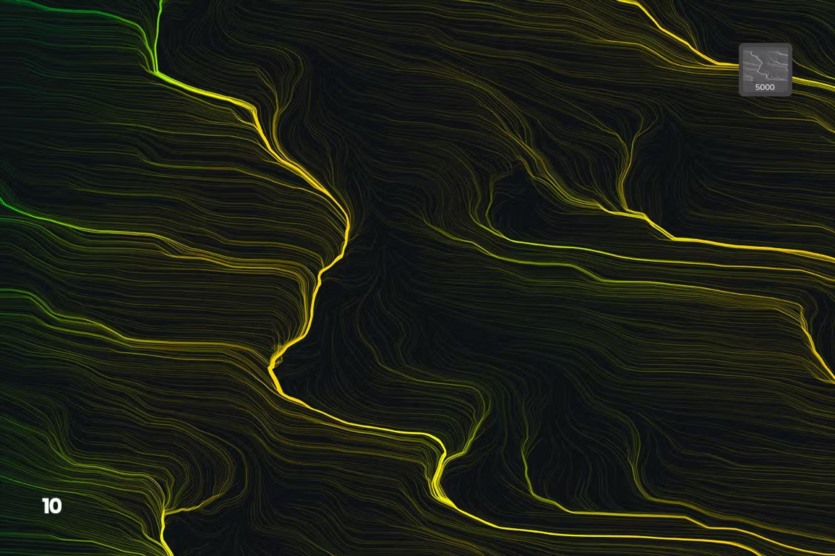 数字网络波浪Photoshop画笔 Digital Perlin Flow Fields Photoshop Brushes