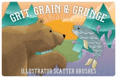 砂砾、垃圾和谷物散布画笔 Grit, Grunge & Grain Scatter Brushes