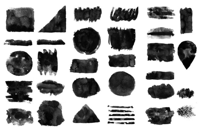 3 种艺术手绘墨水Photoshop图章笔刷 30 Artistic Photoshop Stamp Brushes Vol.2
