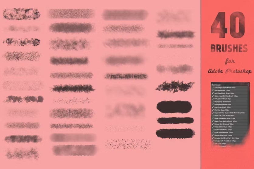 PS自然阴影笔刷 Natural Shades Brushes for Adobe Photoshop