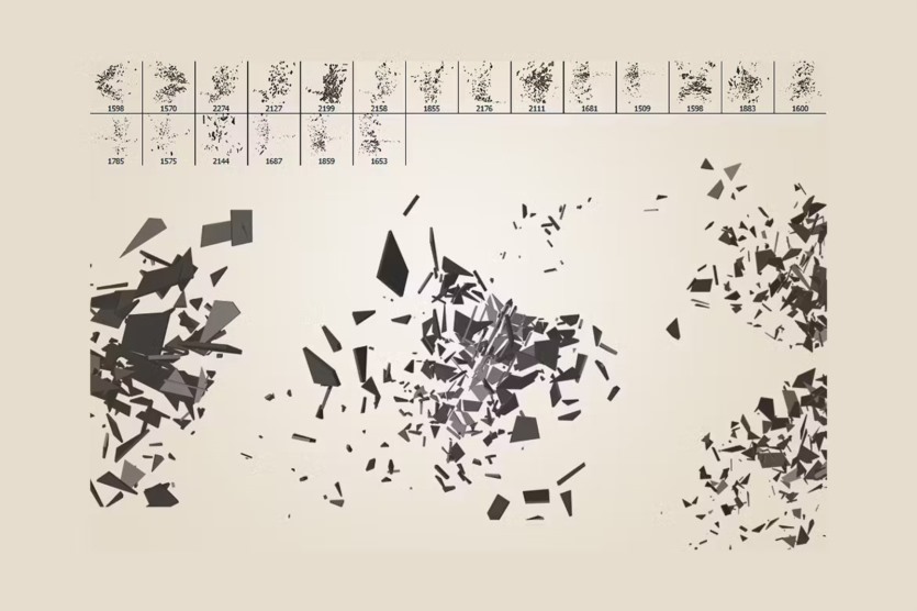 20支破碎PS笔刷 20 Fractured Shatter Brushes