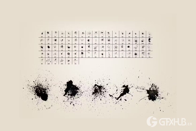 74支手工制作飞溅画笔 74 Handcrafted Splatter Brushes