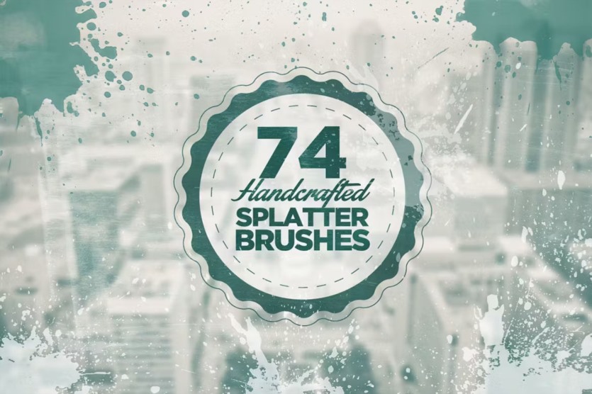 74支手工制作飞溅画笔 74 Handcrafted Splatter Brushes