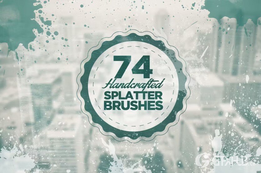 74支手工制作飞溅画笔 74 Handcrafted Splatter Brushes