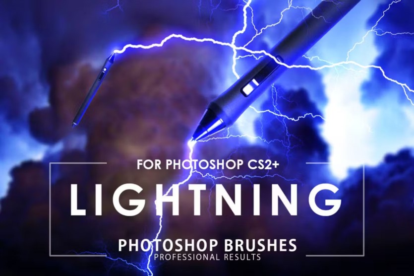 50个闪电Photoshop笔刷 50 Lightning Photoshop Brushes