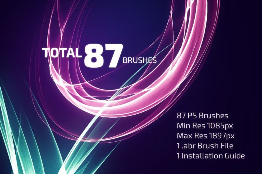 87个抽象运动笔刷包 87 Abstract Motion Brush Pack