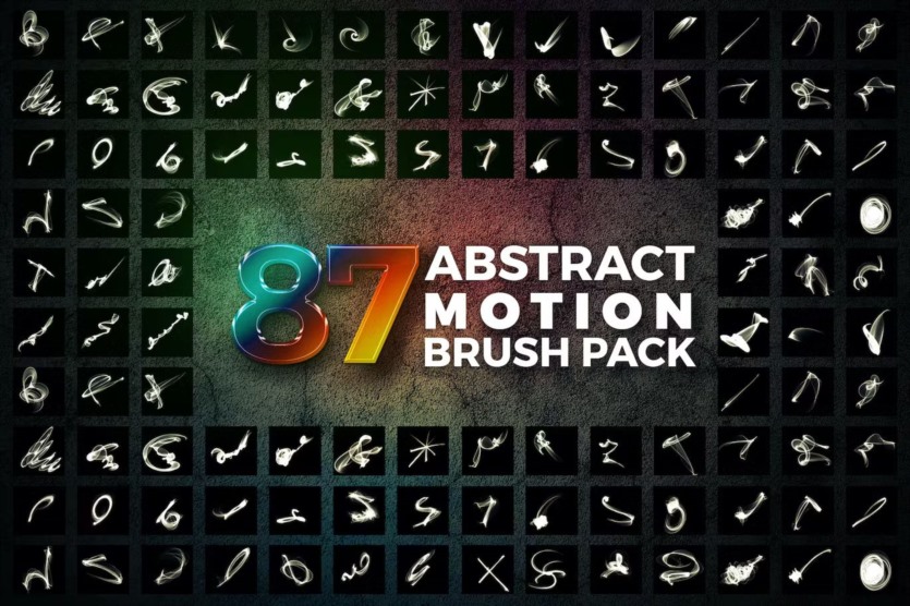 87个抽象运动笔刷包 87 Abstract Motion Brush Pack