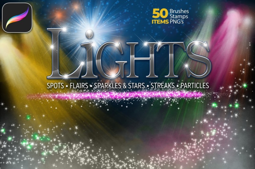 50套Procreate灯光笔刷 50 Lights Set