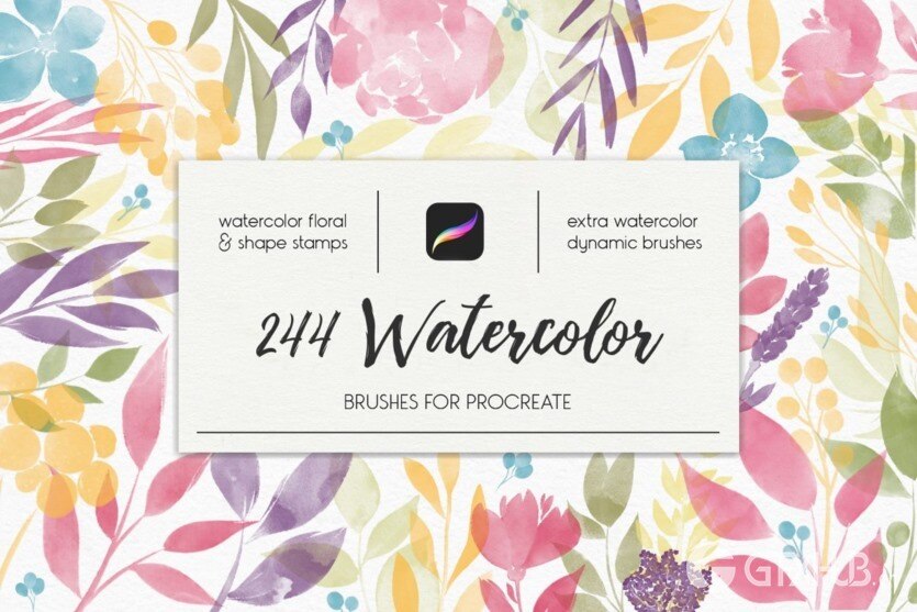 244个Procreate水彩画笔 244 Watercolor Brushes For Procreate