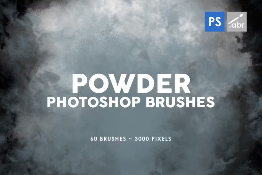 60支粉状Photoshop笔刷 60 Powder Photoshop Stamp Brushes