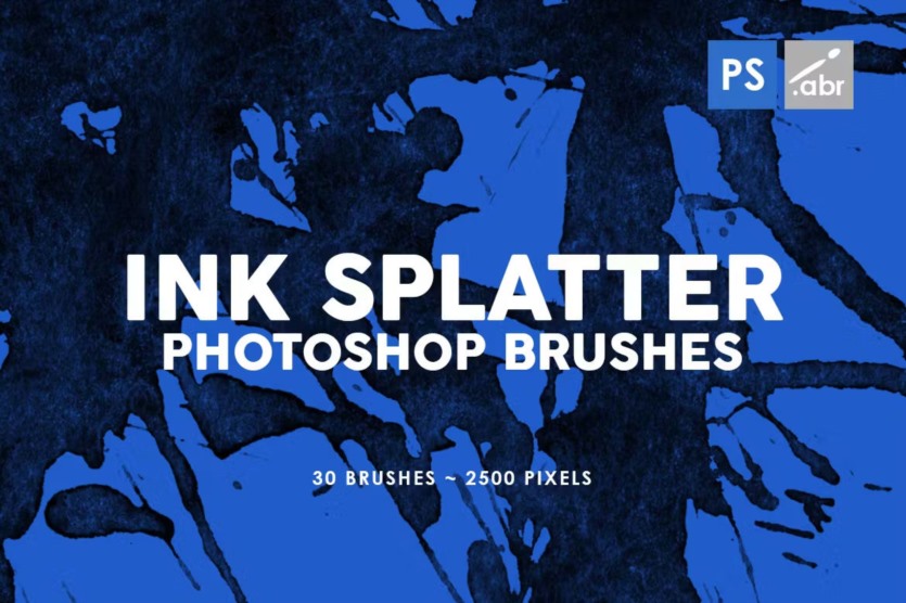 墨水飞溅PHOTOSHOP印章笔刷 30 Ink Splatter Photoshop Brushes Vol. 2