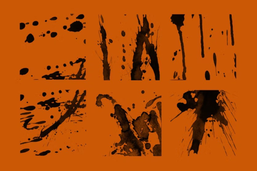 墨水飞溅Photoshop邮票笔刷 30 Ink Splatter Photoshop Stamp Brushes Vol. 1