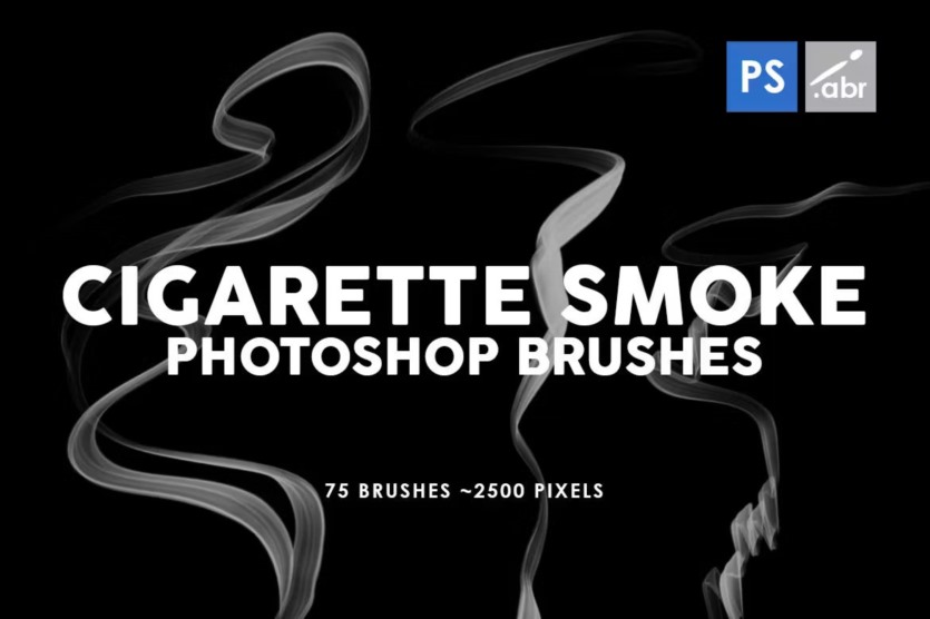 75支香烟烟雾 PS邮票笔刷 75 Cigarette Smoke Photoshop Stamp Brushes
