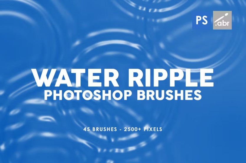 45款水波纹Photoshop笔刷 45 Water Ripple Photoshop Brushes