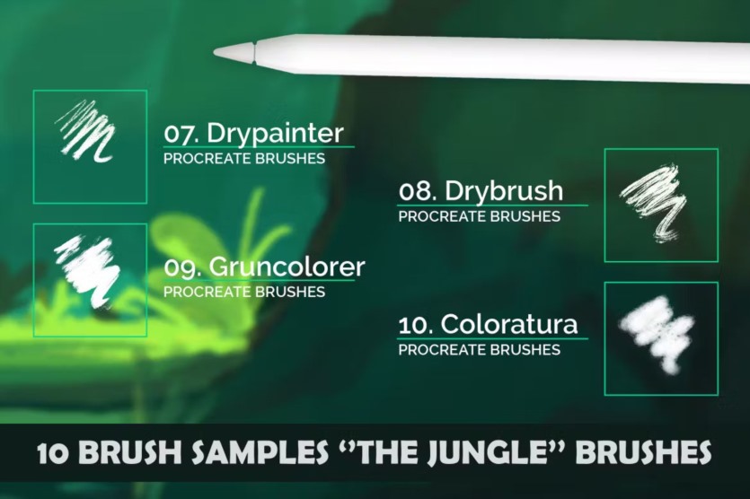 丛林Procreate画笔 The Jungle Procreate Brushes
