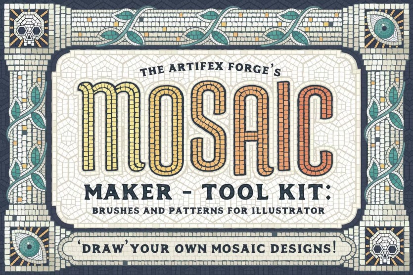 AI马赛克画笔和图案 Mosaic Maker - Brushes & Patterns