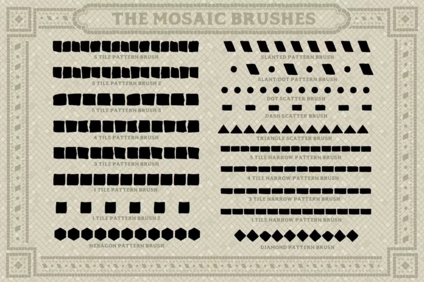 AI马赛克画笔和图案 Mosaic Maker - Brushes & Patterns