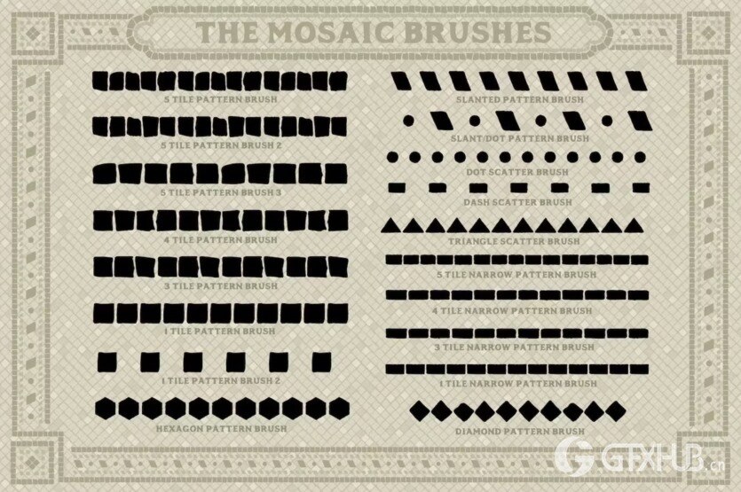 AI马赛克画笔和图案 Mosaic Maker - Brushes & Patterns