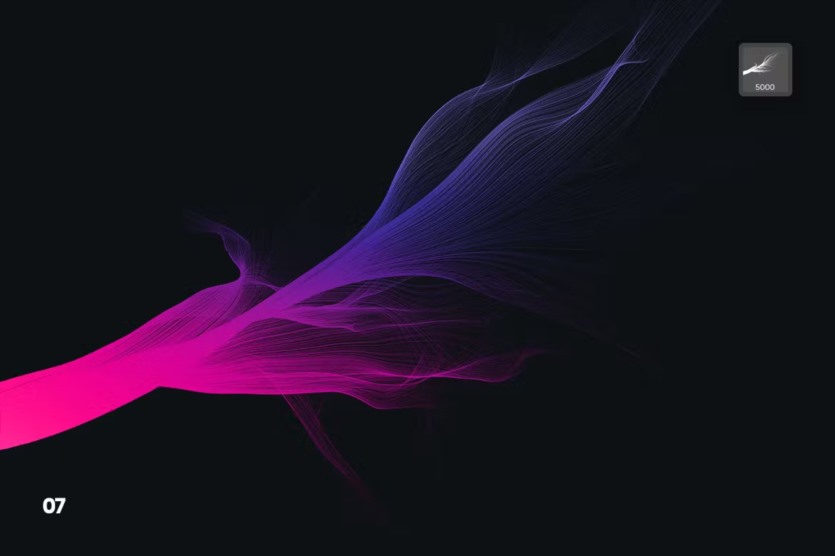 平滑的头发流动PS笔刷 Smooth Hair Flow Photoshop Brushes
