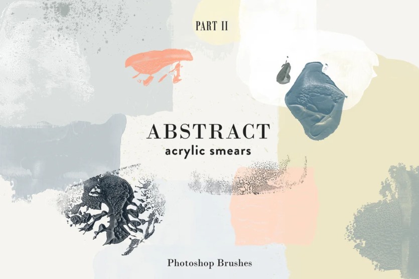 抽象亚克力涂抹PS笔刷 Abstract Acrylic Smears - PS Brushes