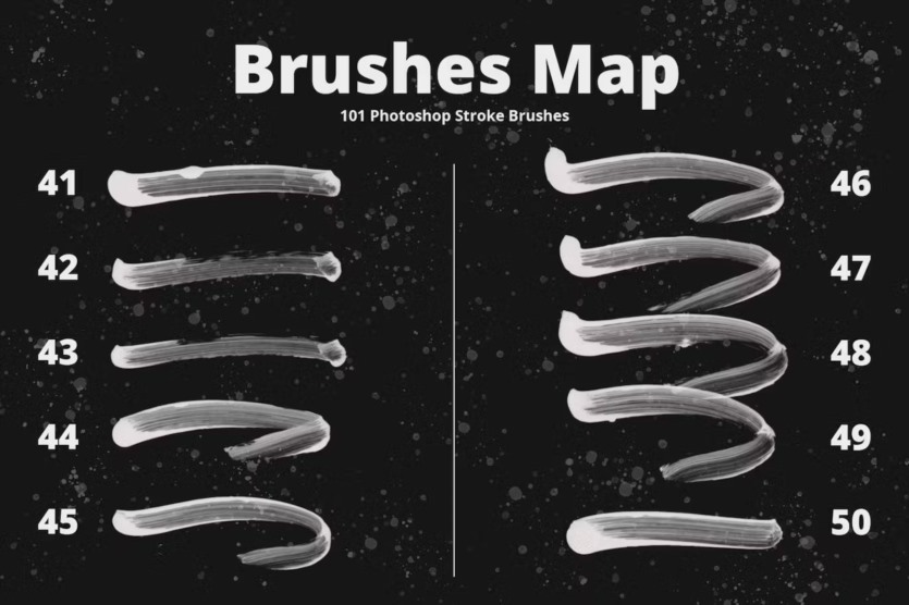101款Photoshop绘画描边笔刷 101 Photoshop Paint Stroke Brushes