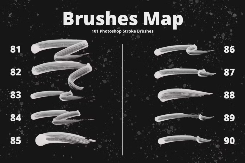 101款Photoshop绘画描边笔刷 101 Photoshop Paint Stroke Brushes