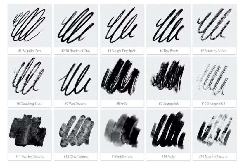 墨水Photoshop笔刷 Inktober 2019 Photoshop Brushes