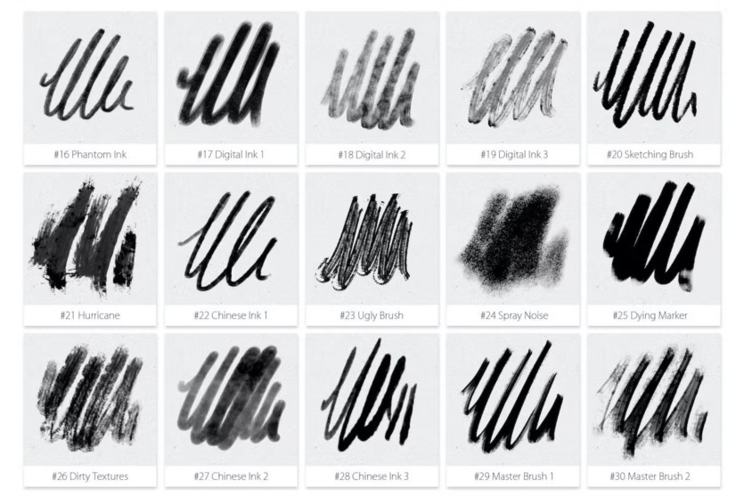 墨水Photoshop笔刷 Inktober 2019 Photoshop Brushes