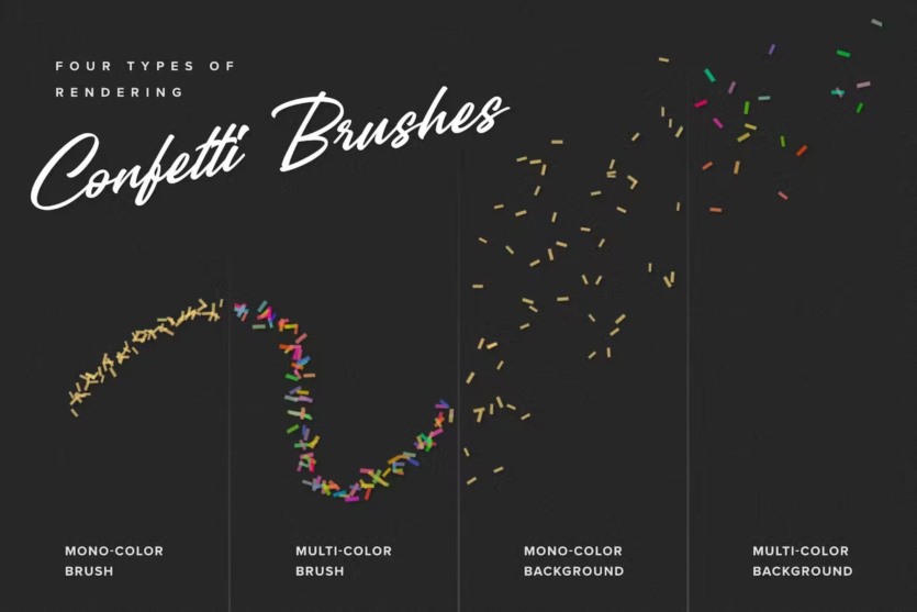 五彩纸屑和闪光Procreate画笔包 Confetti and Glitter Procreate Brushes Pack