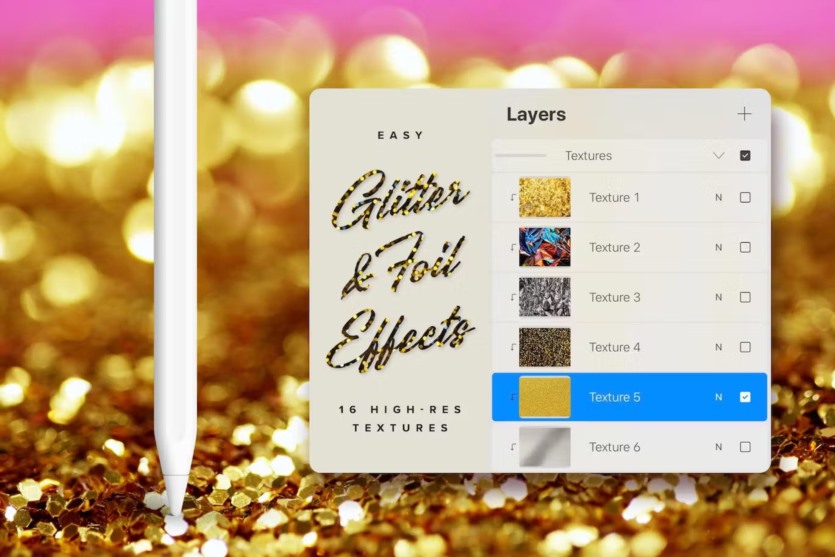 五彩纸屑和闪光Procreate画笔包 Confetti and Glitter Procreate Brushes Pack