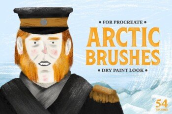 54支Procreate干画笔 Arctic Dry Brushes for Procreate