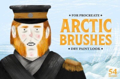 54支Procreate干画笔 Arctic Dry Brushes for Procreate