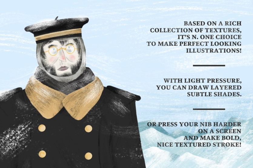 54支Procreate干画笔 Arctic Dry Brushes for Procreate