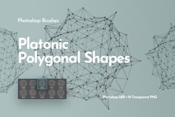 柏拉图式的多边形形状Photoshop笔刷 Platonic Polygonal Shapes Photoshop Brushes
