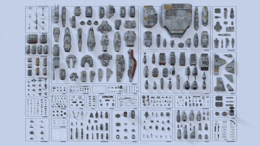 (更新) 宇宙飞船、人物角色3D模型系列套装 Big Medium Small – Modelshop Greebles Collection Bundle