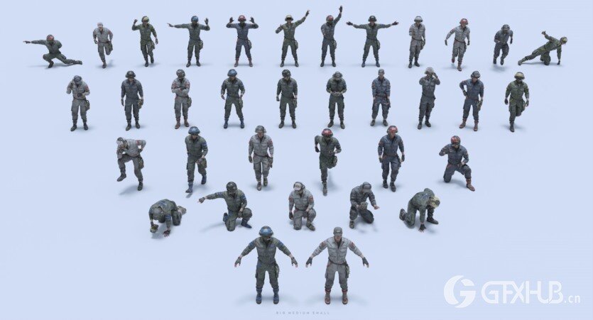 宇宙飞船、人物角色3D模型系列套装 Big Medium Small – Modelshop Greebles Collection Bundle