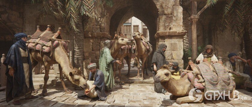 大集市 建筑、人群、骆驼、植被、模块化套件 Big Medium Small - Grand Bazaar Collection Bundle