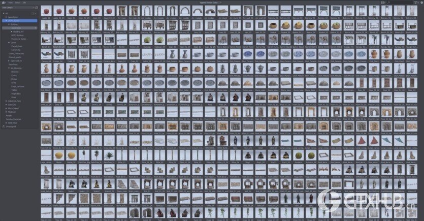 大集市 建筑、人群、骆驼、植被、模块化套件 Big Medium Small - Grand Bazaar Collection Bundle