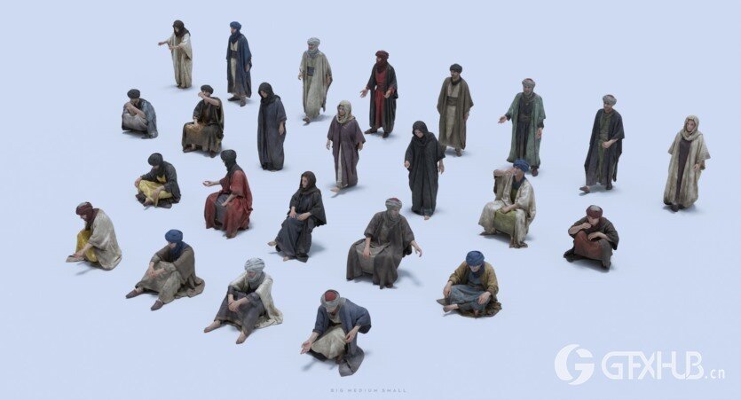 大集市 建筑、人群、骆驼、植被、模块化套件 Big Medium Small - Grand Bazaar Collection Bundle