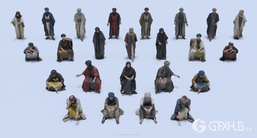 大集市 建筑、人群、骆驼、植被、模块化套件 Big Medium Small - Grand Bazaar Collection Bundle