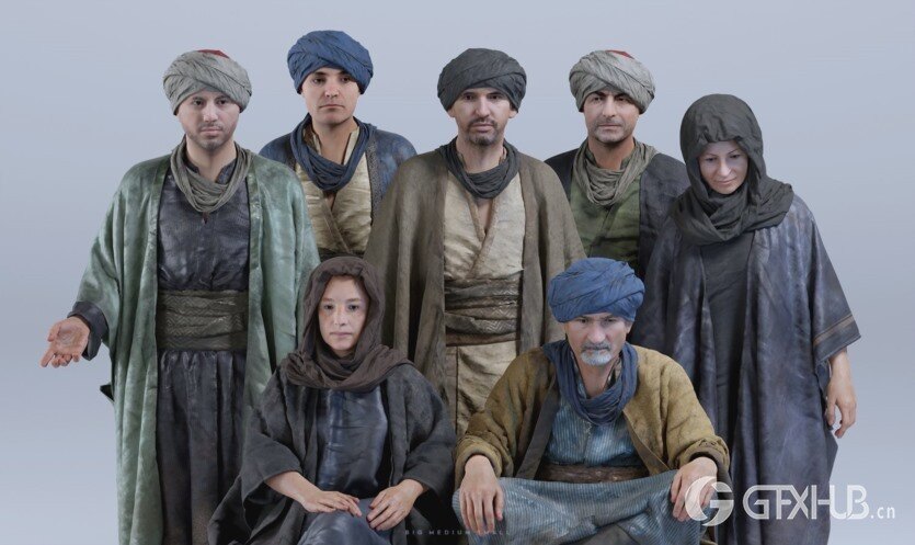 大集市 建筑、人群、骆驼、植被、模块化套件 Big Medium Small - Grand Bazaar Collection Bundle