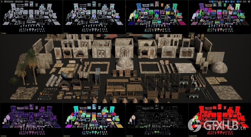 大集市 建筑、人群、骆驼、植被、模块化套件 Big Medium Small - Grand Bazaar Collection Bundle