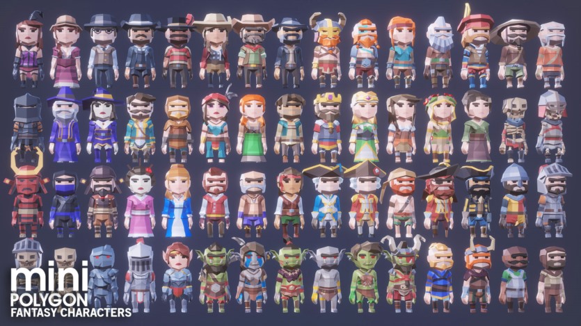 UE虚幻引擎资产 奇幻角色包 POLYGON MINI - Fantasy Character Pack