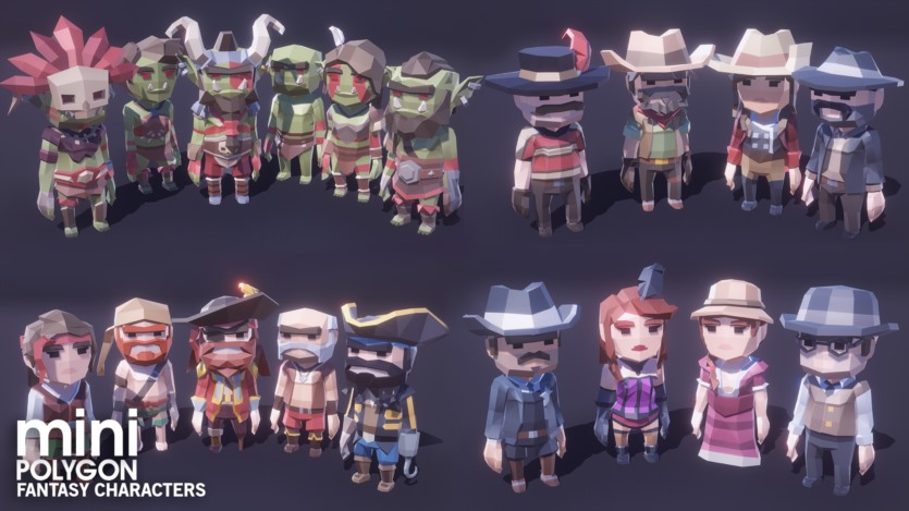 UE虚幻引擎资产 奇幻角色包 POLYGON MINI - Fantasy Character Pack