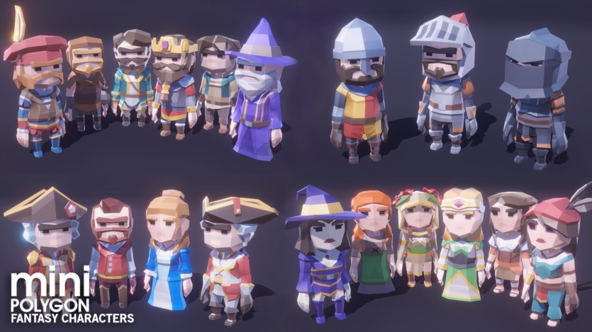 UE虚幻引擎资产 奇幻角色包 POLYGON MINI - Fantasy Character Pack