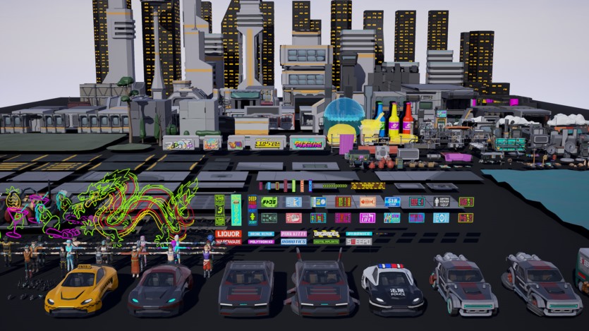 UE虚幻引擎 角色、道具、武器、车辆和环境低多边形资产包 POLYGON - Sci-Fi City